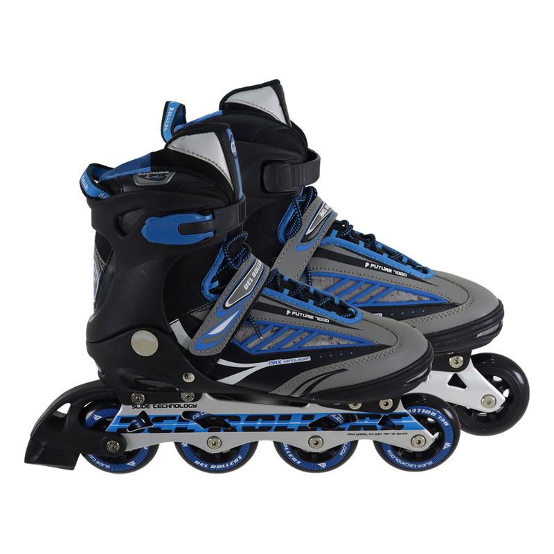 Patins-Inline-Future-Pro-Ajustavel-Azul-41-Bel