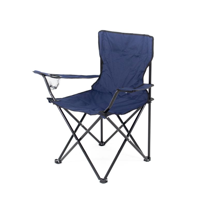 -Cadeira-Dobravel-Araguaia-Comfort-com-Braco-e-Porta-Copo-Azul-Marinho-Bel