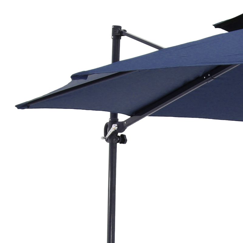 Ombrelone-Suspenso-Roma-Giratorio-360°-300m-Base-Em-Cruz-com-Suporte-Para-Luminaria-Azul-Bel