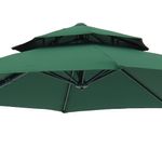 Ombrelone-Suspenso-Roma-Giratorio-360°-300m-Base-Em-Cruz-com-Suporte-Para-Luminaria-Verde-Bel