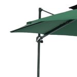 Ombrelone-Suspenso-Roma-Giratorio-360°-300m-Base-Em-Cruz-com-Suporte-Para-Luminaria-Verde-Bel
