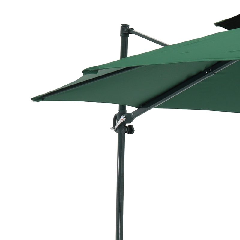 Ombrelone-Suspenso-Roma-Giratorio-360°-300m-Base-Em-Cruz-com-Suporte-Para-Luminaria-Verde-Bel