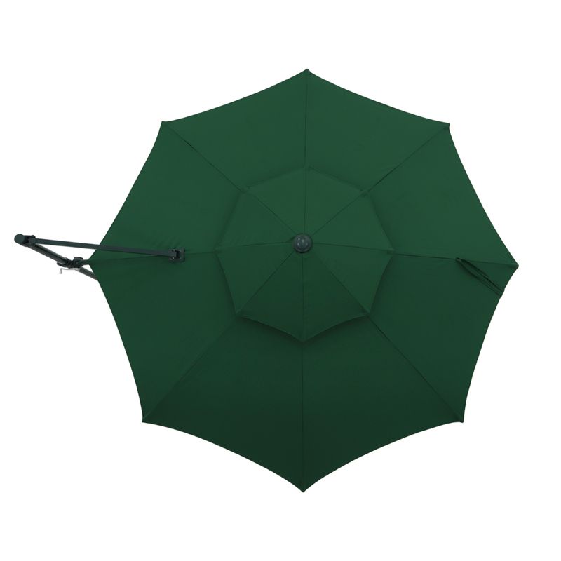 Ombrelone-Suspenso-Roma-Giratorio-360°-300m-Base-Em-Cruz-com-Suporte-Para-Luminaria-Verde-Bel