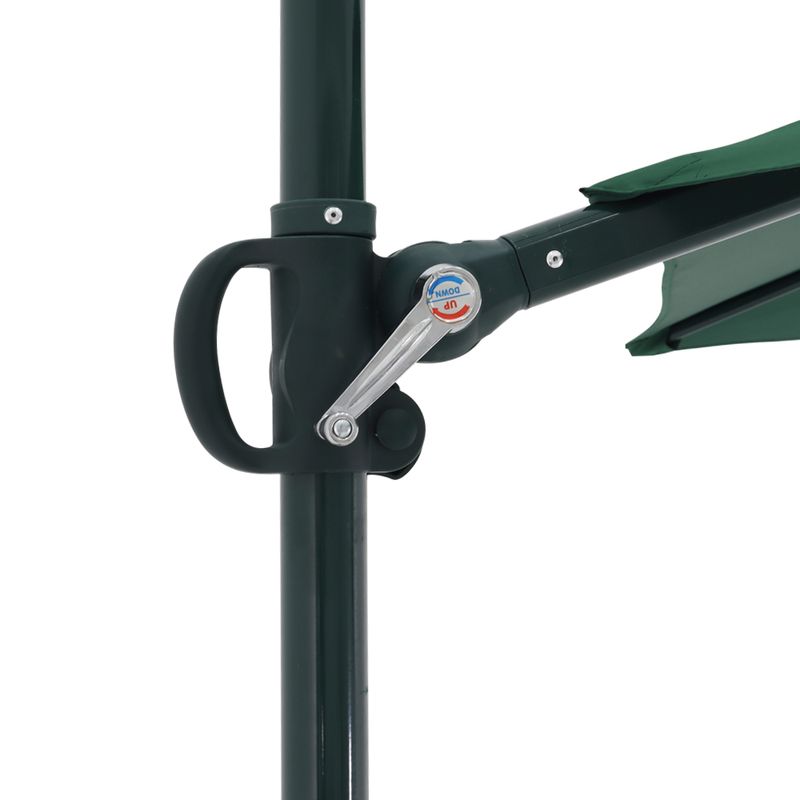 Ombrelone-Suspenso-Roma-Giratorio-360°-300m-Base-Em-Cruz-com-Suporte-Para-Luminaria-Verde-Bel