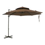 Ombrelone-Suspenso-Roma-Giratorio-360°-300m-Base-Em-Cruz-com-Suporte-Para-Luminaria-Marrom-Bel