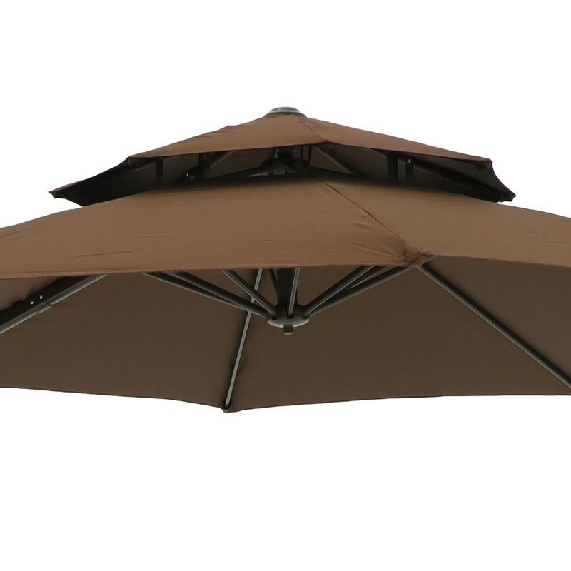 Ombrelone-Suspenso-Roma-Giratorio-360°-300m-Base-Em-Cruz-com-Suporte-Para-Luminaria-Marrom-Bel