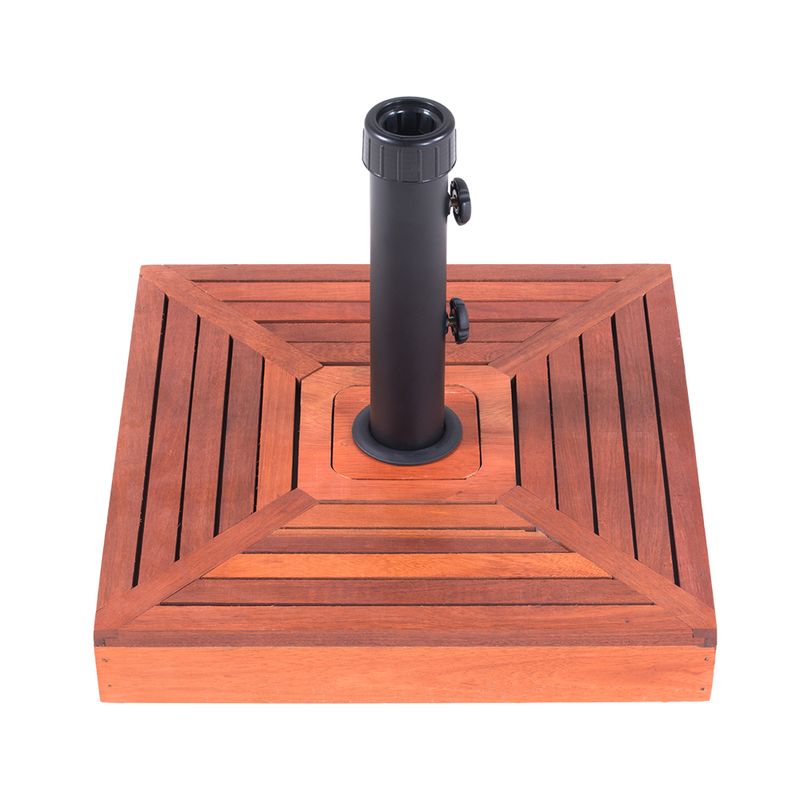 Base-Para-Ombrelone-Quadrada-Em-Concreto-com-Revestimento-de-Madeira-25-Kg-Bel