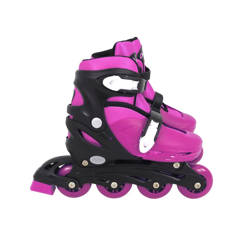 Kit-Patins-Inline-Radical-com-Luva-Capacete-Joelheira-e-Cotoveleira-Rosa-P--29-32--Rosa-Bel