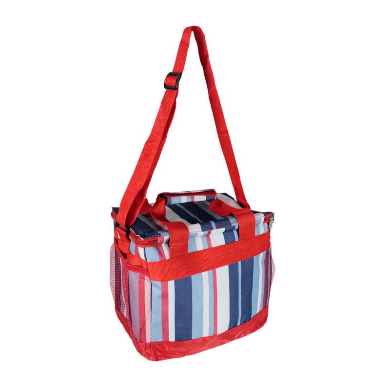 Bolsa-Termica-12-Latas-Em-Poliester-Listrada-Vermelha-e-Azul-Bel