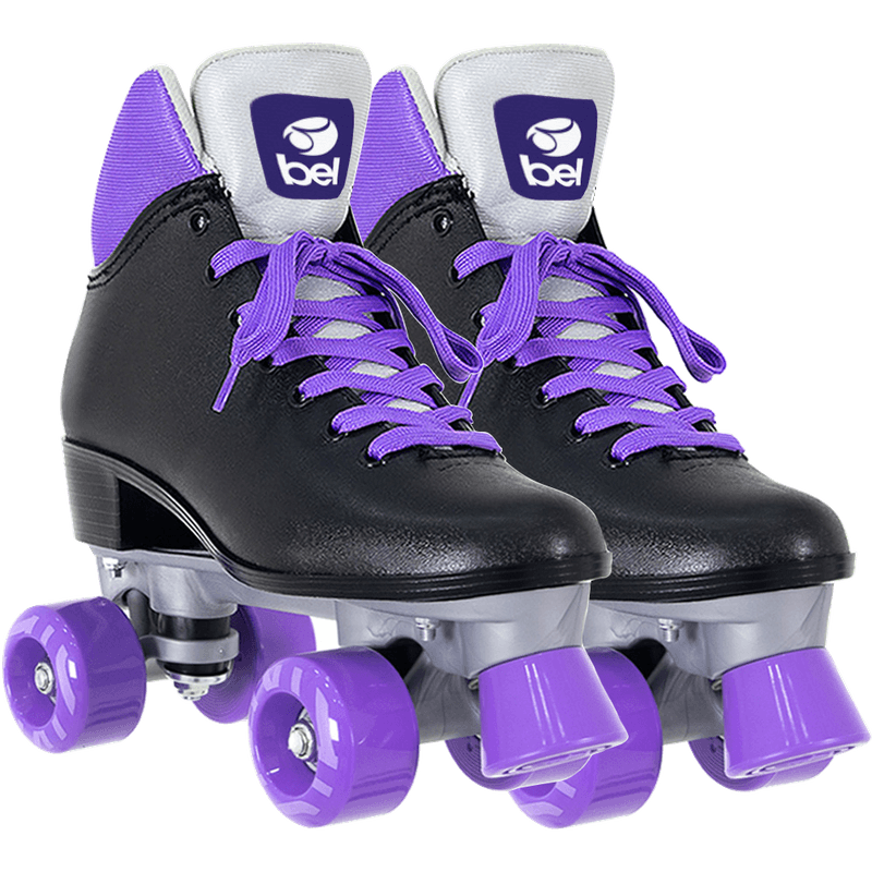 Patins-Quad-Retro-Basic-Preto---Roxo-Bel