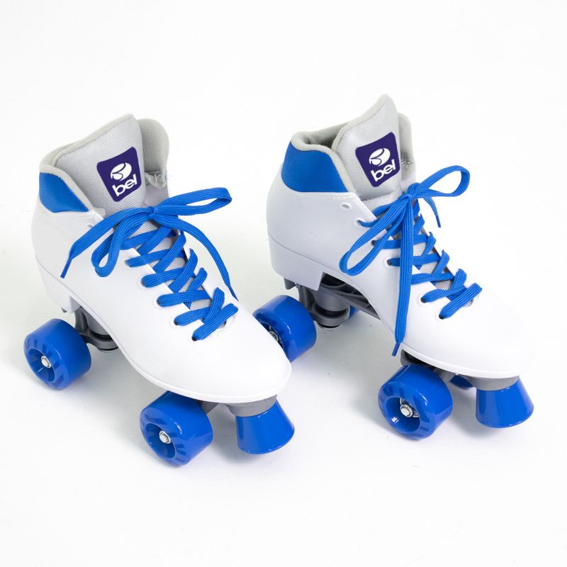 Patins-Quad-Retro-Basic-Branco---Azul-Bel