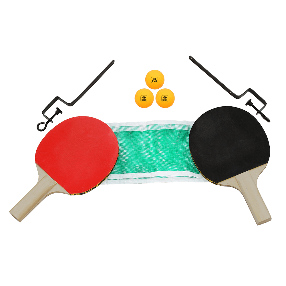 Kit Ping Pong Luxo - 2 Raquetes, 1 Bolinha + Rede com suportes - Cama  Elástica RS