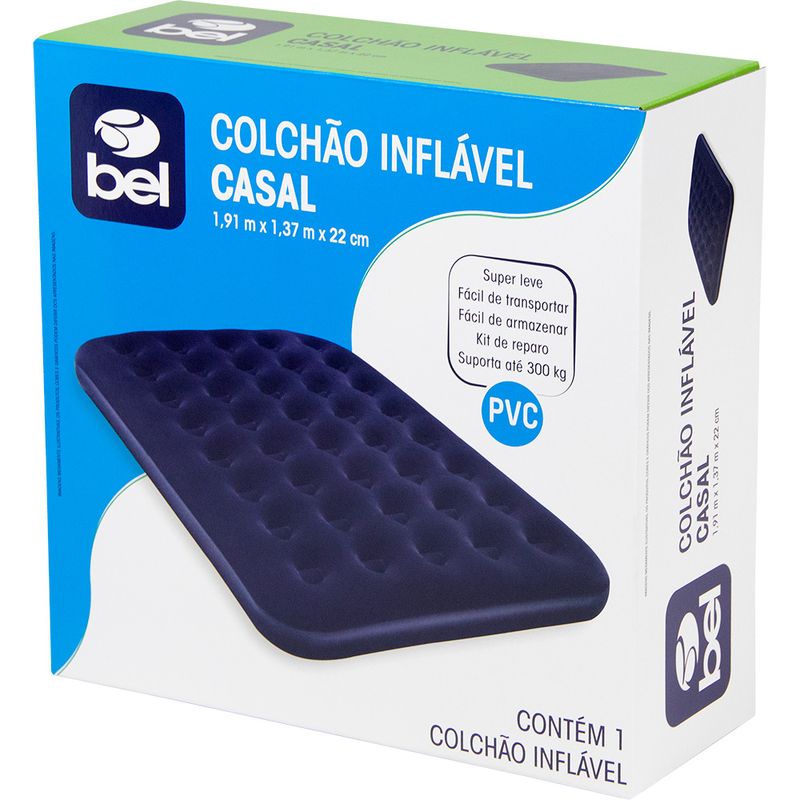 Colchão Inflavel Casal Acampamento Deluxe Bel + Inflador