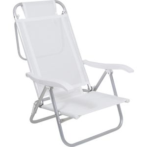 Cadeira de Praia Reclinável Sunny em Alumínio Branca Bel