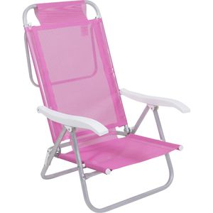 Cadeira de Praia Reclinável Sunny em Alumínio Rosa Bel