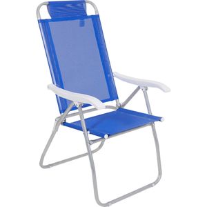 Cadeira de Praia Reclinável Prosa em Alumínio Azul Marinho Bel