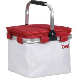 Bolsa Térmica com Alça de Alumínio 24 Latas Branca e Vermelha Bel