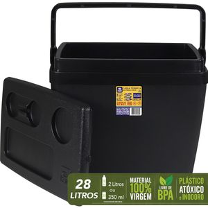 Caixa Térmica 28 Litros Preta Bel