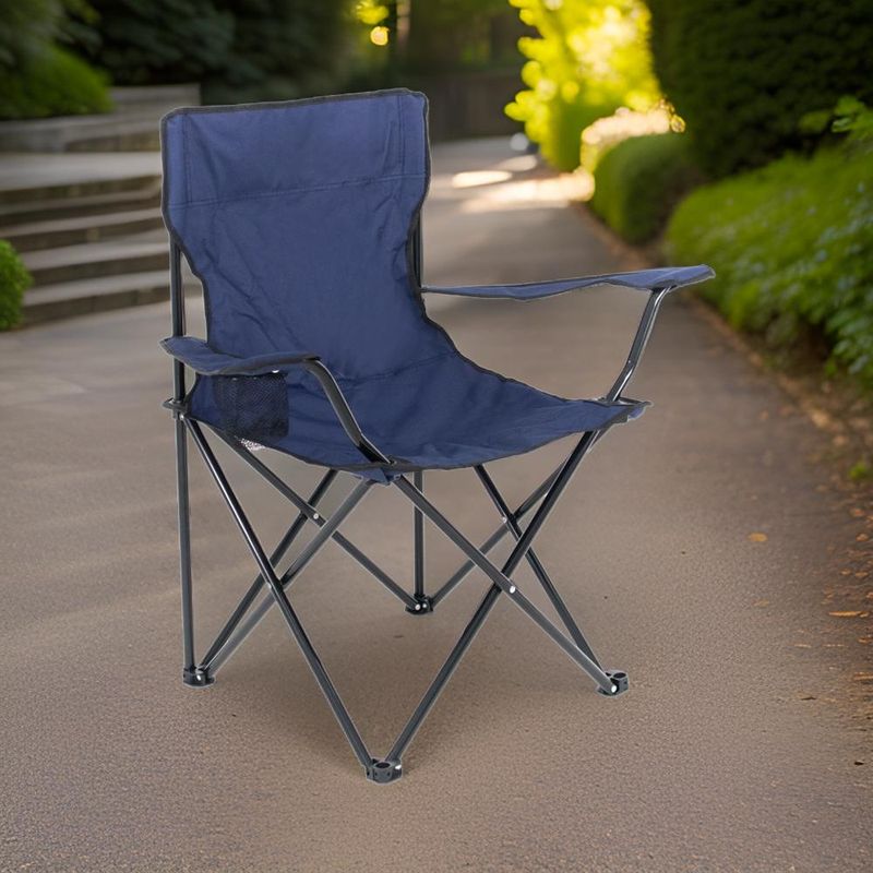 -Cadeira-Dobravel-Araguaia-Comfort-com-Braco-e-Porta-Copo-Azul-Marinho-Bel