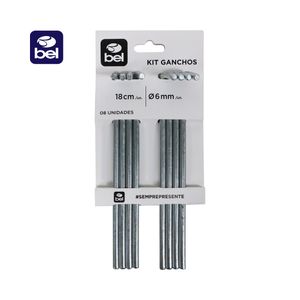 Kit 8 Ganchos Espeques Multiuso Bel