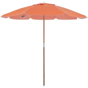 Guarda-Sol Guarapari em Bagum com Haste de Madeira 1,80m Laranja Bel
