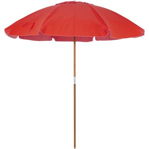 Guarda-Sol Caioba em Bagum e Haste de Madeira 2,40m Vermelho Bel