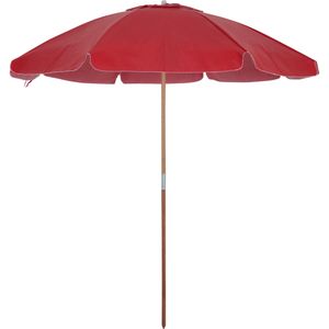 Guarda-Sol Guarapari em Bagum e Haste de Madeira 1,60m Vermelho Bel