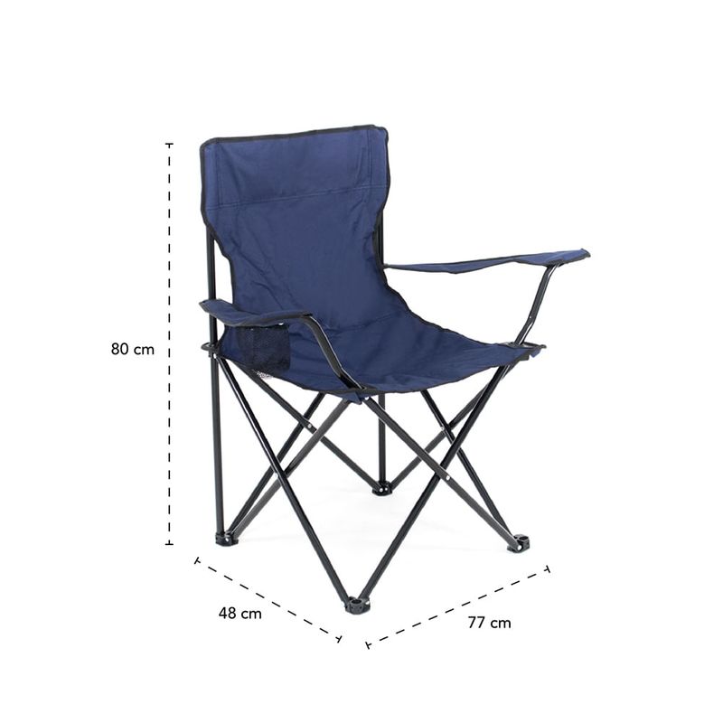 -Cadeira-Dobravel-Araguaia-Comfort-com-Braco-e-Porta-Copo-Azul-Marinho-Bel