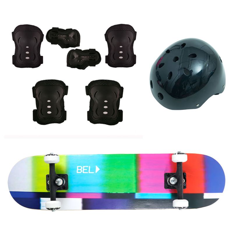 Skate-Semi-pro---Kit-Protecao-Completo-Estampas-Sortidas-Bel