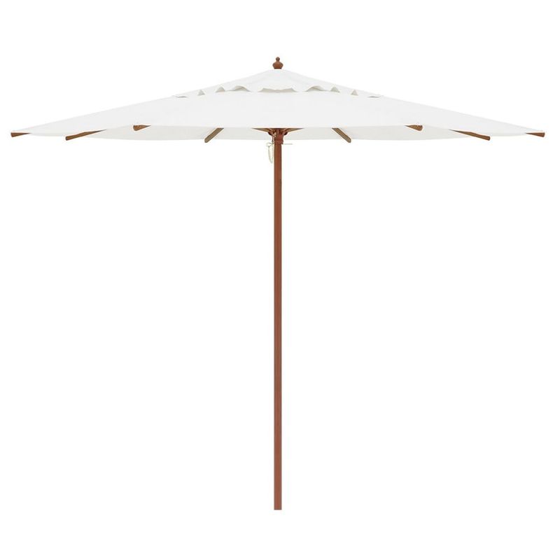 Ombrelone Treviso de Madeira e Poliéster 4,00m Branco Bel
