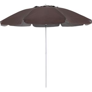 Guarda-Sol Articulado em Bagum e Haste de Alumínio de 2,40m Marrom Bel