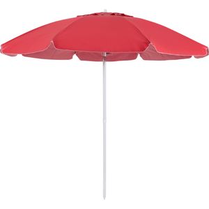 Guarda-Sol Articulado em Bagum e Haste de Alumínio de 2,40m Vermelho Bel