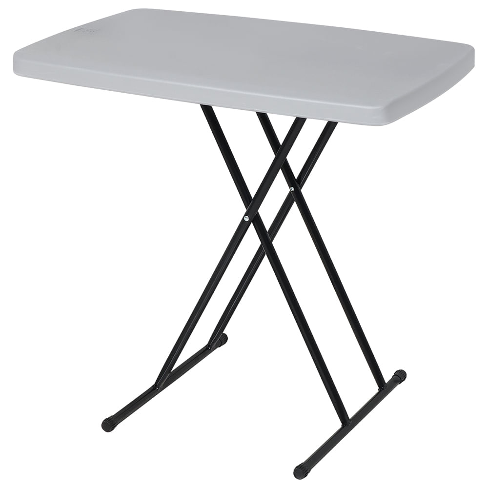 Mesa Dobrável Portátil com Ajuste de Altura 76 cm Cinza Bel