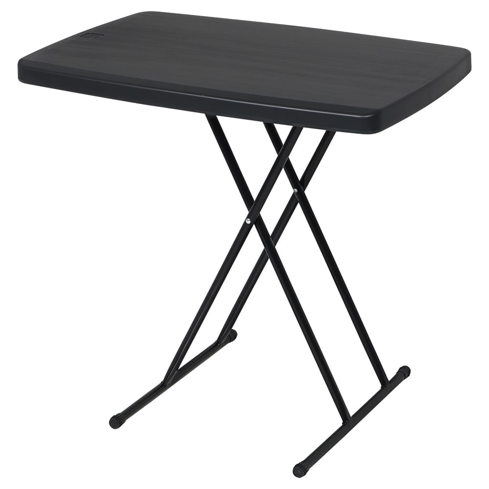 Mesa Dobrável Portátil com Ajuste de Altura 76 cm Preta Bel