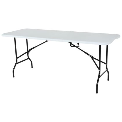 Mesa Dobrável Portátil Prática 1,80m Branca Bel