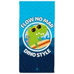 Toalha de Praia Cotton Soft Grande 1,40m Dino Surf Bel