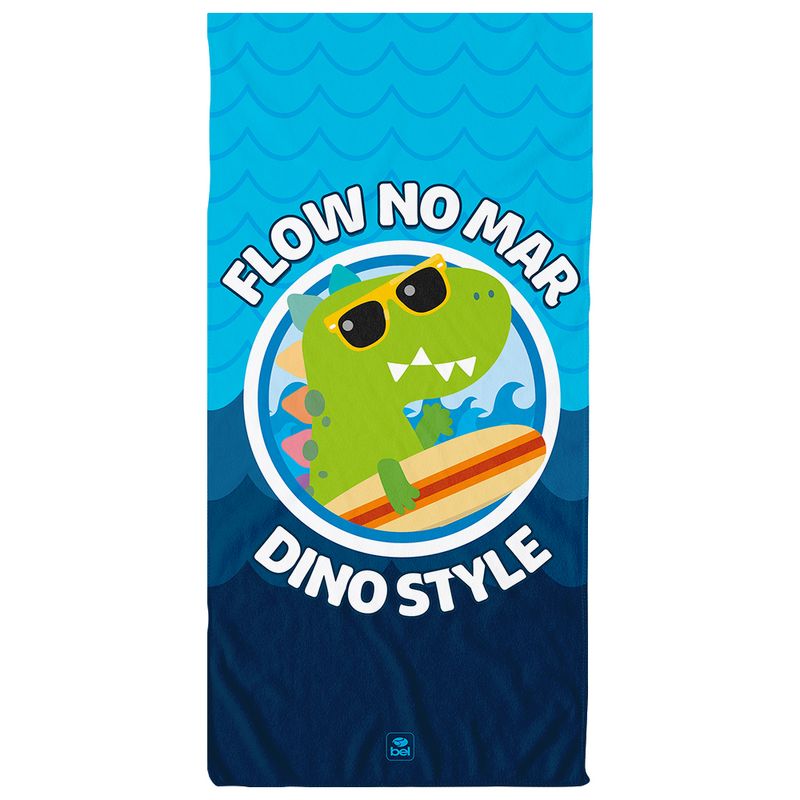 Toalha de Praia Cotton Soft Grande 1,40m Dino Surf Bel