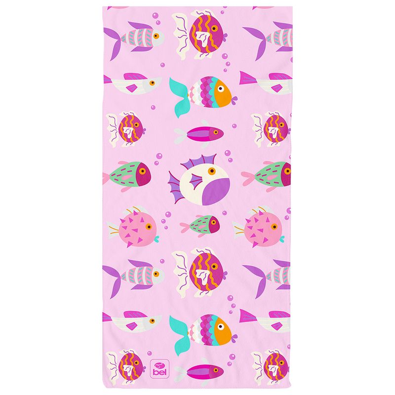 Toalha de Praia Cotton Soft Grande 1,40m Peixinhos Bel