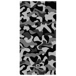 Toalha de Praia Cotton Soft Grande 1,40m Camuflada Preta e Cinza Bel