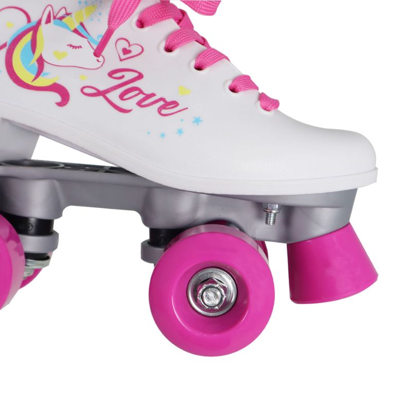 Patins Quad Love Unicórnio Branco 35 Bel