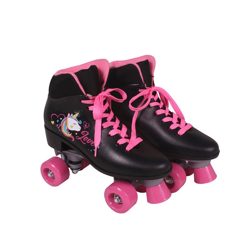 Patins Quad Love Unicórnio Preto - 35