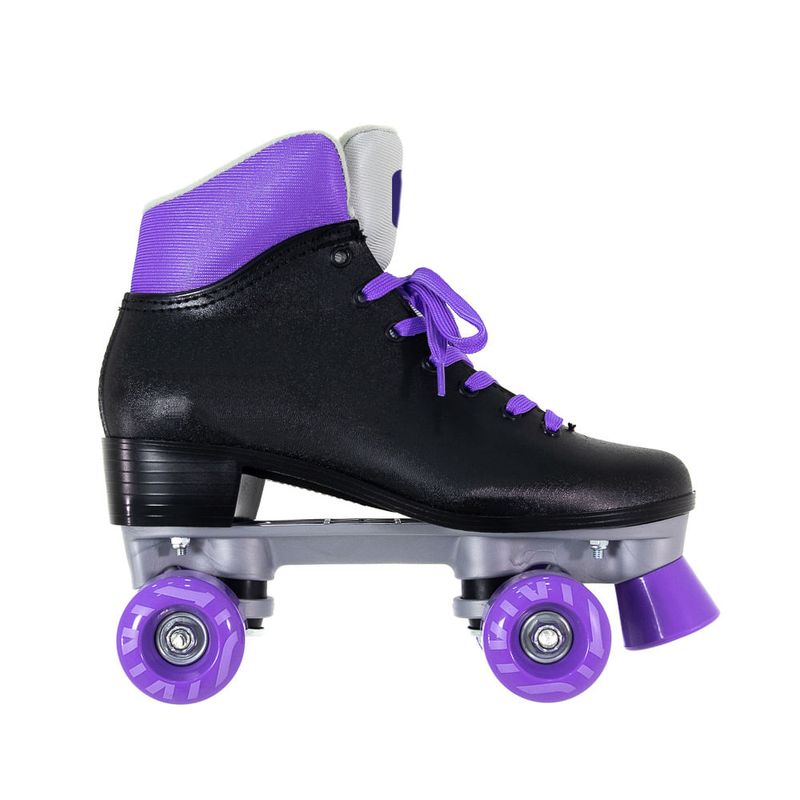 Patins Quad Retro Basic Preto & Roxo Bel