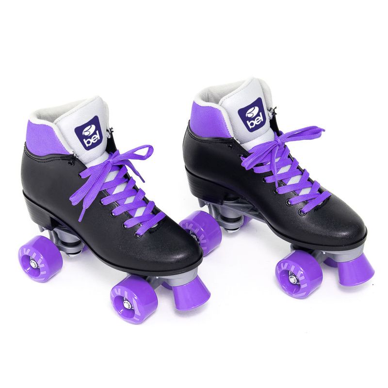 Patins Quad Retro Basic Preto & Roxo Bel