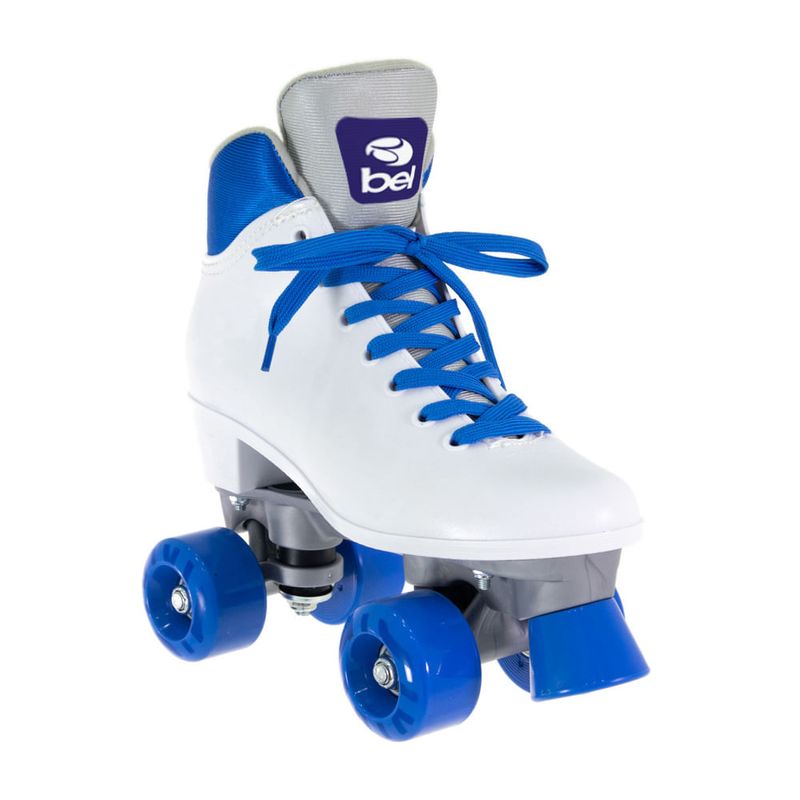 Patins Quad Retro Basic Branco & Azul Bel