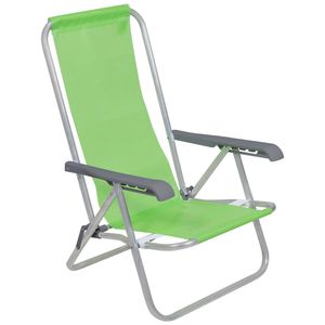 Cadeira Lazy Reclinável 4 Posições em Alumínio Verde Bel