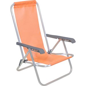 Cadeira Lazy Reclinável 4 Posições em Alumínio Laranja Bel
