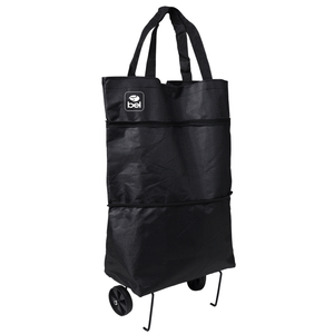 Carrinho Bolsa Sacola Multiuso com Rodinhas Preto Bel