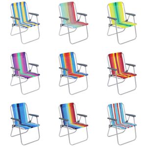 Cadeira de Praia Alta em Alumínio Estampas Sortidas Bel