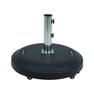 Base para Ombrellone Redonda em Concreto com Rodas 50 Kg Preta