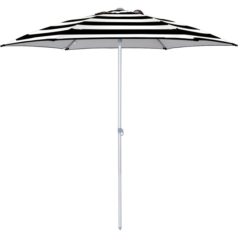 Guarda-sol Milagres Premium Em Aluminio 2,4m Listrado Preto/branco Bel